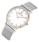 Relógio Masculino Minimalista Phillip London Aço Prata/rose