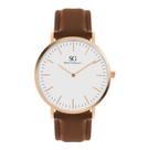 Relógio Masculino Minimalista Pulseira em Couro Estilo Social