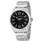 Relógio Masculino Mondaine Prata Aço Mostrador Preto Original Resistente à Água 32603G0MVNE2