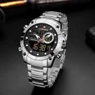 Relógio Masculino Naviforce 9163 Prata Militar Com luz Noturna e a Prova Dágua