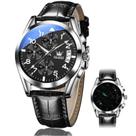 Relógio Masculino OLEVS Dress - Cronógrafo com Pulseira de Couro e Mostrador Preto
