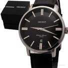 Relógio Masculino Orient Couro Preto Prata Mostrador Preto Original Resistente à Água MBSC1038P1PX