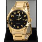 Relógio Masculino Orient Dourado Aço Inoxidável Mostrador Preto Original Resistente à Água RO1180P2KX Relógio Masculino Orient Dourado Aço Inoxidável Mostrador Preto Original Resistente à Água RO1180P2KX