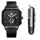 Relógio Masculino Poedagar Casual Cronógrafo Pulseira Kit Canivete