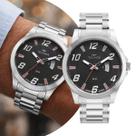 Relógio Masculino Prata e Preto Analógico de Pulso com Caixa e Pulseira de Aço Inoxidável à Prova D Água Luxo Casual Social Technos