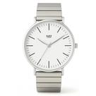 Relógio Masculino Prata Piano Bossa Nova Fundo Branco 40mm