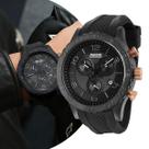 Relógio Masculino Preto Analógico de Pulso Movimento Quartzo com Pulseira de Silicone e Caixa de Aço Inoxidável à Prova D Água Grande Magnum