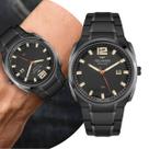 Relógio Masculino Preto Black Analógico de Pulso Movimento Quartzo com Pulseira e Caixa de Aço Inoxidável Luxo Elegante Casual Social Technos