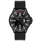Relógio Masculino Preto Calendário Pulseira de Silicone - Seculus