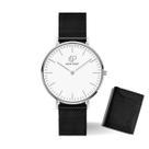 Relógio Masculino Preto Clássico New Port Elegante Carteira Couro