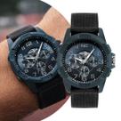 Relógio Masculino Preto e Azul com Caixa de Polímero e Pulseira de Nylon à Prova D Água Militar Esportivo e Casual Mormaii