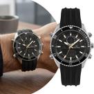 Relógio Masculino Preto e Prata com Caixa de Aço Inoxidável e Pulseira de Silicone à Prova d Água Casual Social Luxo Technos