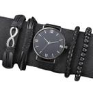 Relógio Masculino Preto Luxo Alfa Casual+ Kit Pulseiras