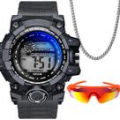 Relogio Masculino Prova Dagua Digital + Cordao Grumet Prata qualidade premium corrida presente bike casual caminhada led