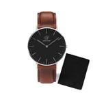 Relógio Masculino Pulseira Marrom New Port 40mm + Carteira