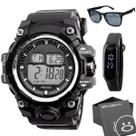 relogio masculino redondo digital prova dagua original data alarme preto grande Kit esportivo cronometro + caixa + Oculos relogio masculino redondo digital prova dagua original data alarme preto grande Kit esportivo cronometro + caixa + Oculos