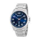 Relógio Masculino Seculus Prata Aço Mostrador Azul Original Resistente à Água 44216G0SVNA1