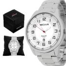 Relógio Masculino Seculus Prata Pulseira Aço Original Resistente à Água 20785G0SVNA2