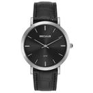 Relógio Masculino Seculus Semi Slim Prata Couro Original