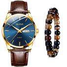 Relógio Masculino Social Dourado De Luxo + Pulseira Bolinhas Relógio Masculino Social Dourado De Luxo + Pulseira Bolinhas