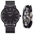 Relógio Masculino Social Ultra Fino De Luxo Metal + Pulseira