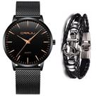 Relógio Masculino Social Ultra Fino De Luxo Preto + Pulseira