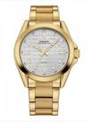 Relógio masculino social weide 802 analógico dourado branco