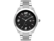Relogio Masculino Technos a prova dagua inox prata preto classico 2115MNY/1P Relogio Masculino Technos a prova dagua inox prata preto classico 2115MNY/1P