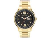 Relogio Masculino Technos Analogico Aço Inoxidavel Dourado Golf Mostrador Preto Original Resistente a Agua 1 Ano de Garantia 2115MWD1P