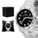 Relogio Masculino Technos Analogico Aço Inoxidavel Prata Mostrador Preto Militar Calendario Original Resistente a Agua 1 Ano de Garantia 2115MYI1P Relogio Masculino Technos Analogico Aço Inoxidavel Prata Mostrador Preto Militar Calendario Original Resistente a Agua 1 Ano de Garantia 2115MYI1P