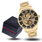 Relógio Masculino Technos Automático Skeleton Aço Dourado