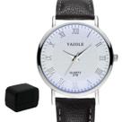 Relógio Masculino Yazole 278 Preto Fundo Branco + Caixa