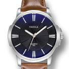 Relógio Masculino Yazole 332 Marrom Fundo Azulado