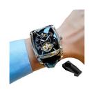 Relógio Mecânico Automático De Luxo Masculino Tonneau Com Fase Da Lua, Tourbillon Esqueletizado, Relógio Mecânico Automático De Luxo Masculino Tonneau Com Fase Da Lua, Tourbillon Esqueletizado,