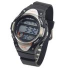 Relógio Menino Digital Tuguir TG30348 Resistente à água 5 ATM Preto e Branco Caixa em Resina Preto Pulseira de Borracha Visor Acrílico Redondo Fivela