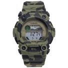 Relógio Menino Digital Tuguir TG30349 Resistente à água 5 ATM Camuflado e Branco Caixa em Resina Verde Camuflado Pulseira de Borracha Visor Acrílico