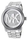 Relógio MichaelKors Mk5544 Bradshaw Logo Prateado Mm 45 Completo Lindo