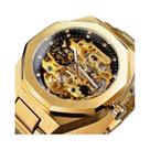 Relógio Militar Automático Masculino Luminoso 3D Com Diamantes E Esqueleto Forsining Casual