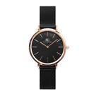 Relógio Minimalista Feminino Preto Houston Rosé Gold 32mm Saint Germain