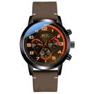 Relógio mod d6832g caixa preta, mostrador preto, pulseira marrom escuro Relógio mod d6832g caixa preta, mostrador preto, pulseira marrom escuro