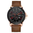Relógio mod d6838g caixa ouro rosa, bezel preto, mostrador preto, pulseira marrom claro Relógio mod d6838g caixa ouro rosa, bezel preto, mostrador preto, pulseira marrom claro