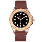Relógio mod d6838g caixa ouro rosa, mostrador preto, pulseira marrom escuro Relógio mod d6838g caixa ouro rosa, mostrador preto, pulseira marrom escuro