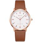 Relógio mod s3803g caixa ouro rosa, mostrador branco, pulseira marrom Relógio mod s3803g caixa ouro rosa, mostrador branco, pulseira marrom