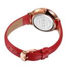 Relógio mod s6606l caixa ouro rosa, mostrador vermelho, pulseira vermelha