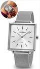 Relógio Mondaine Feminino De Pulso Elegante Quadrado Com Strass Prata Analógico Quartz Resistente Á Água Original