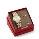 Relógio Mondaine Feminino Grande Original Dourado À Prova D'Água com NF Colar E Brincoa 600D Relógio Mondaine Feminino Grande Original Dourado À Prova D'Água com NF Colar E Brincoa 600D