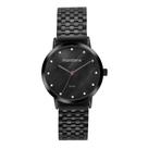 Relogio Mondaine Feminino preto cravejado com pedrinhas strass moderno a prova dagua de aço 32819LPMVPE2 original