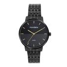 Relogio Mondaine Feminino preto dourado grande minimalista de aço 32683LPMVPE4