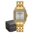 Relógio Mondaine Feminino Quadrado Retangular Cristais Prata 32825LPMVDE1