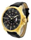 Relógio Mondaine Masculino Analógico De Pulso Casual Elegante Dourado Preto Quartz Calendário Prova D água 50 Metros Original